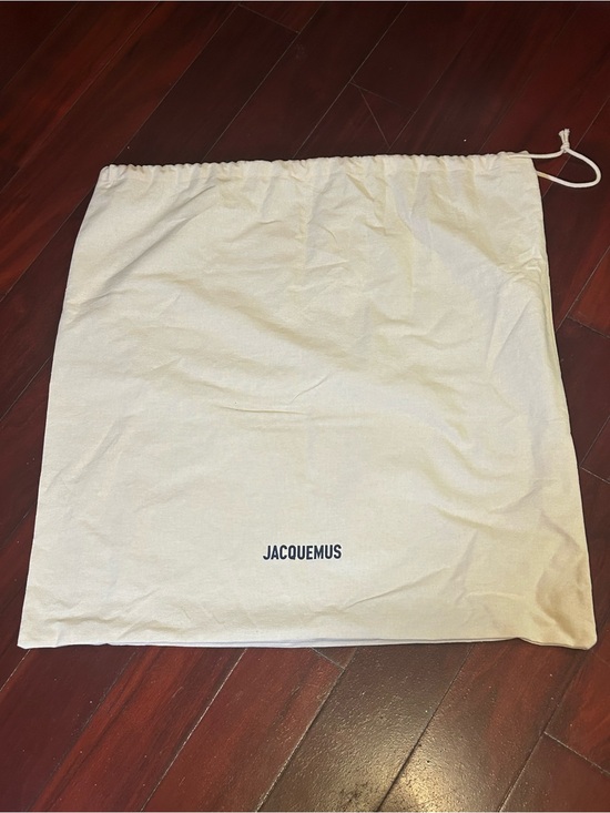 Jacquemus Handbags - Jacquemus XL Cream Canvas Drawstring Dust Bag with Black Logo 22  1/2”-22 1/2”